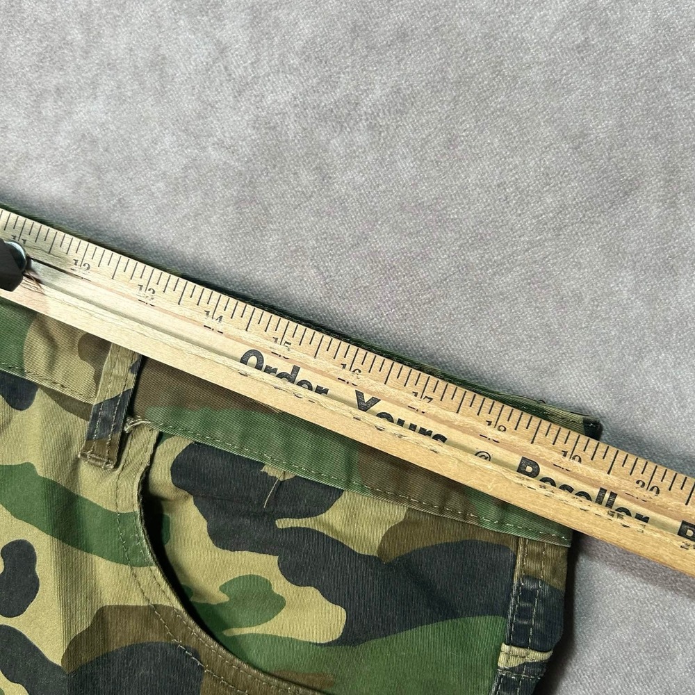 Smoke Rise Mens Camo Cargo Pants 38x34 Slim Tapered Woodland Camouflage Green - Picture 2 of 9